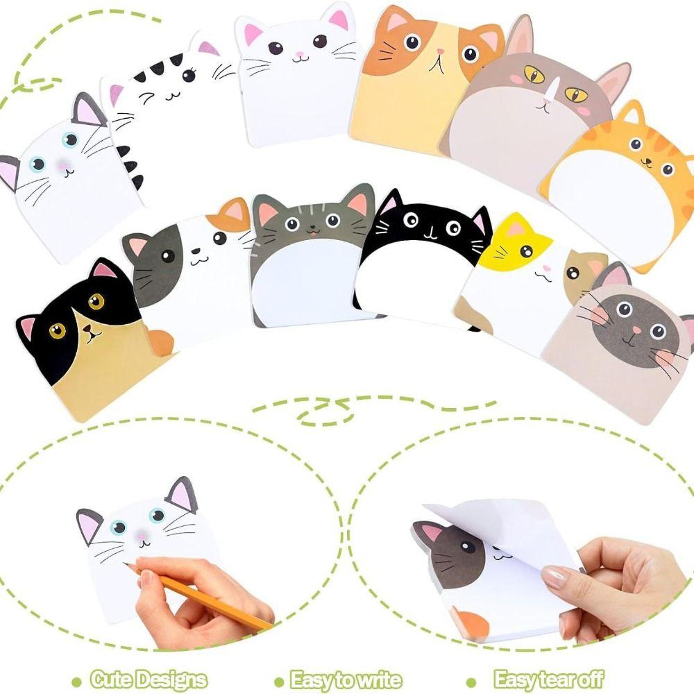 240cps Dog Cat Memo Pad Animal Shaped Notepad Notebook Planner Sticky Notes Students