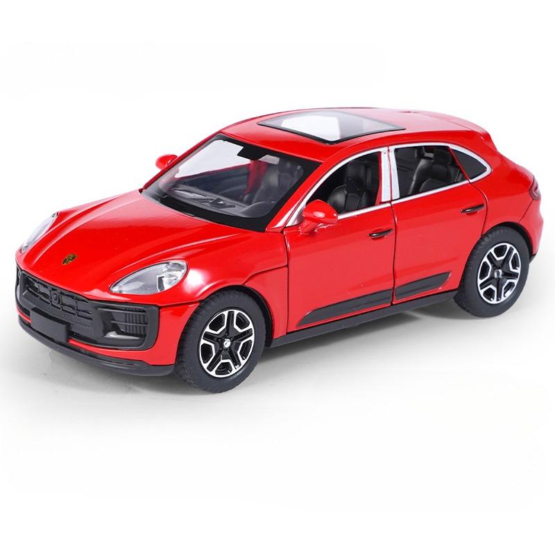 1/32 Porsche Macan T SUV Модель автомобиля из цинкового сплава, литая игрушка-симулятор со звуком и светом, коллекционная, украшает подарок на день рождения мальчика