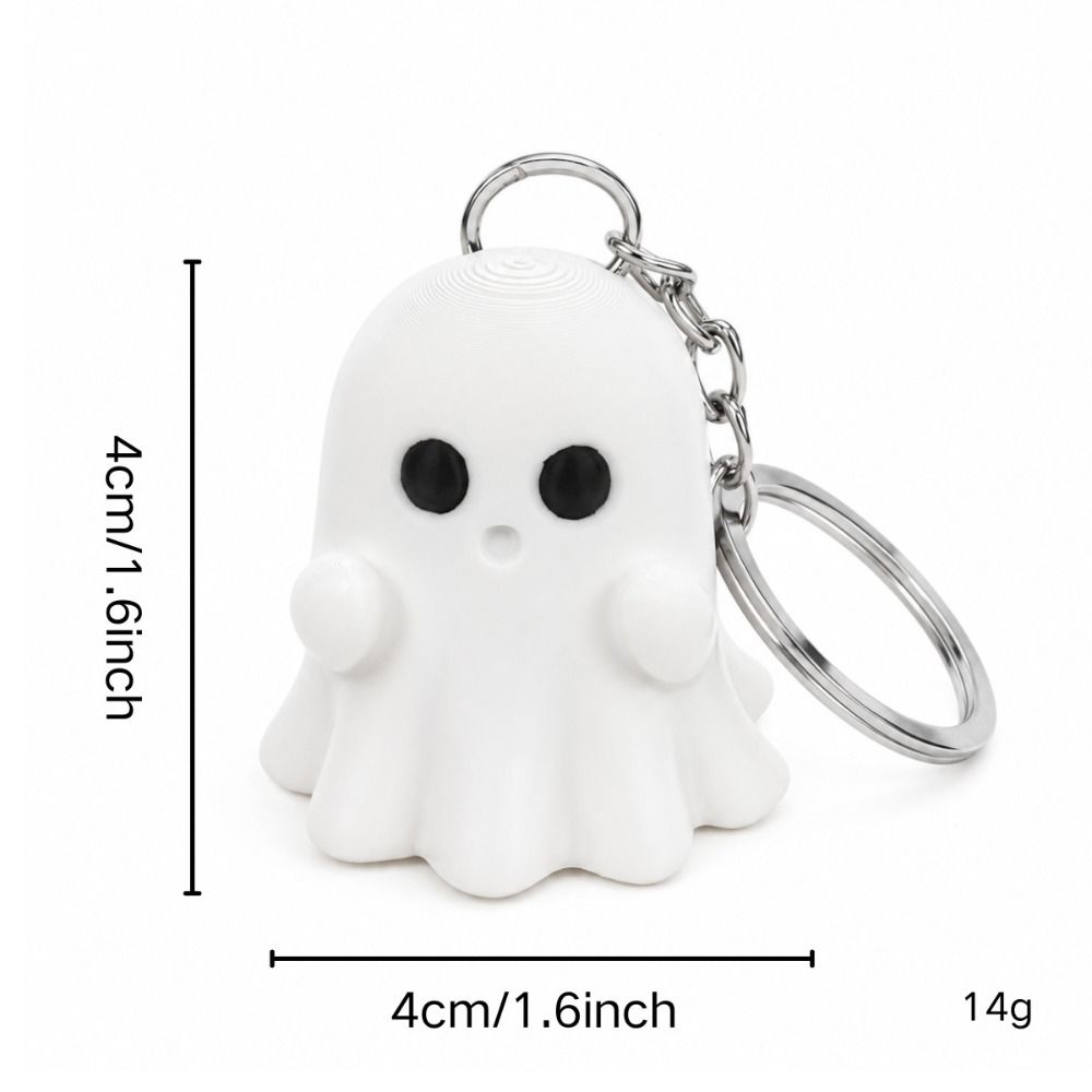 5 Expressions Halloween Keychain Pumpkin 3D Printed Keyring White Ghost Pendant School Bag