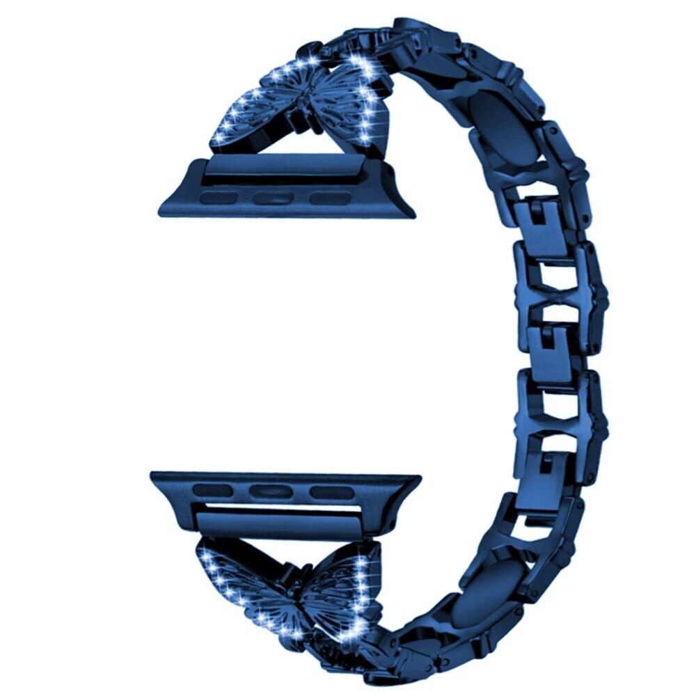 Металлический ремешок с бриллиантами для Apple Watch Ultra 49 мм, ремешок Correa 38/40 мм, 42 мм, 44 мм, браслет Iwatch серии 8, 7, 6 SE, 5, 4, 41 мм, 45 мм, женский браслет