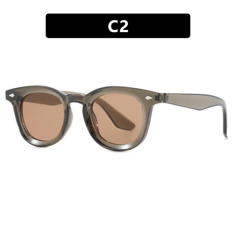 Luxury Brand Designer Small Frame Sunglasses Women For Men Popular Sun Glasses Vintage Punk Shade Rivet Concave Frame Eyeglasses