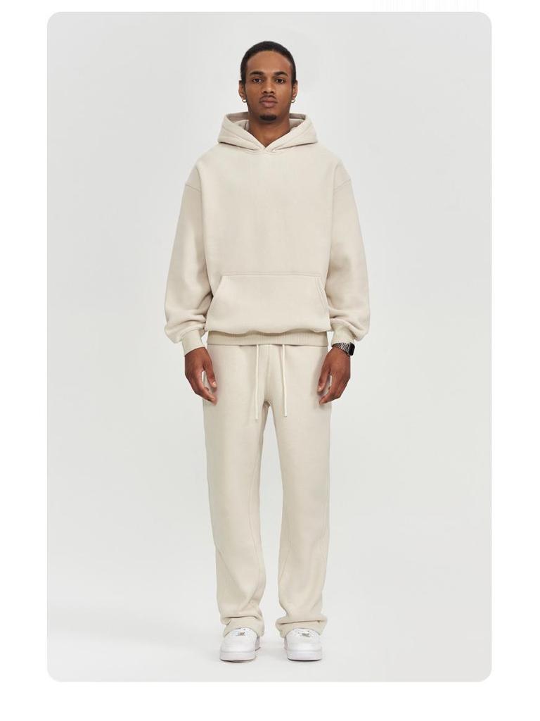 Мужское худи оверсайз на флисовой подкладке 2025 - Однотонное, Толстое, Уличная куртка для зимы/осени