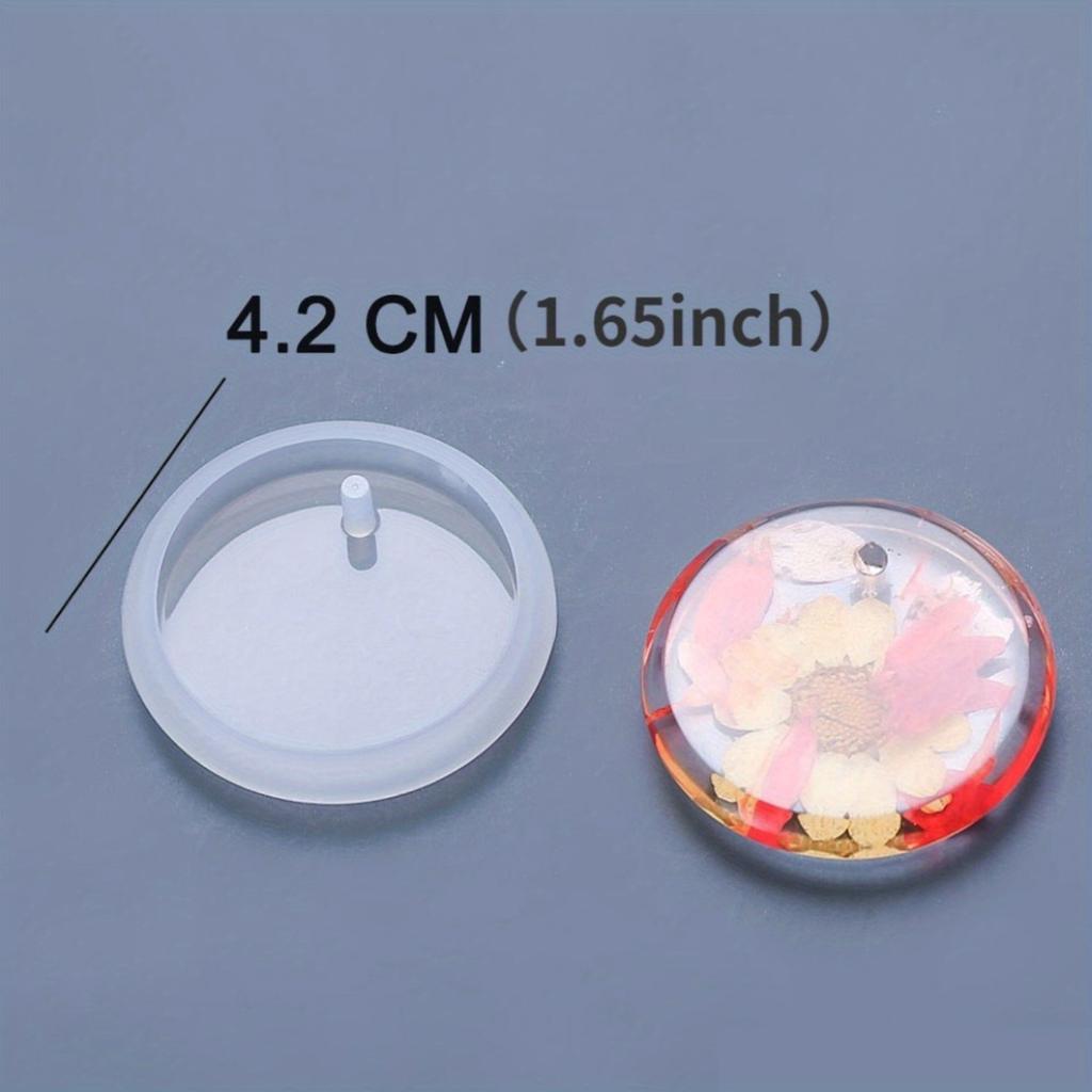 6pcs DIY Keychain Pendant Silicone Mold Set Crystal Epoxy Resin Mold Round Rectangle Pendants Jewelry Making Casting Mould