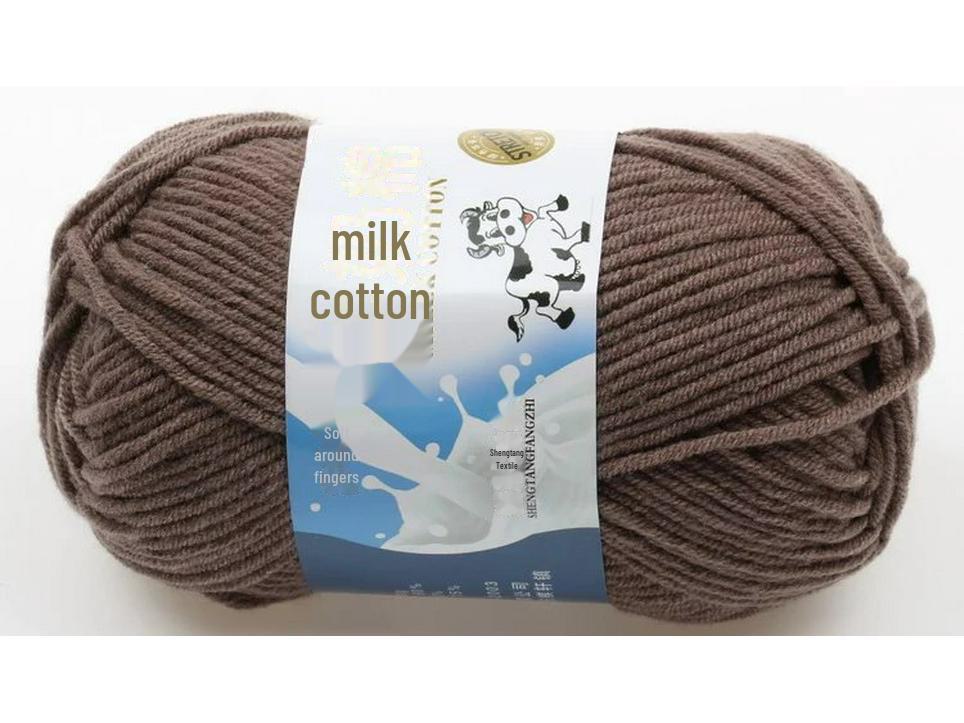 Комплект из 5 нитей детской шерстяной шапки и шарфа из молочной хлопковой пряжи средней толщины, ручная работа