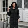 Winter Thick Down Cotton Jacket Versatile European and American Long Style Knee High Hooded Warm Cotton Jacket Jacket