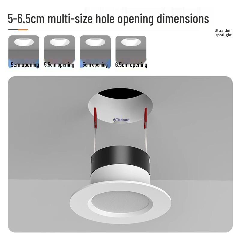 2-Inch Round Recessed Downlight, 56.5cm Opening, 35.5cm Small Ceiling Light, Home Mini