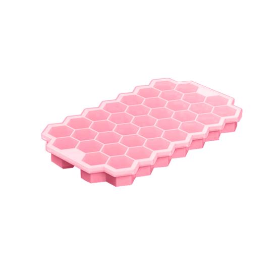 Silicone Honeycomb Ice Cube Tray with Lid 37 Cavities Easy Release BPA Free Summer Refrigerator Cocktail Whiskey Ice Maker Press Mold Kitchen Supplies