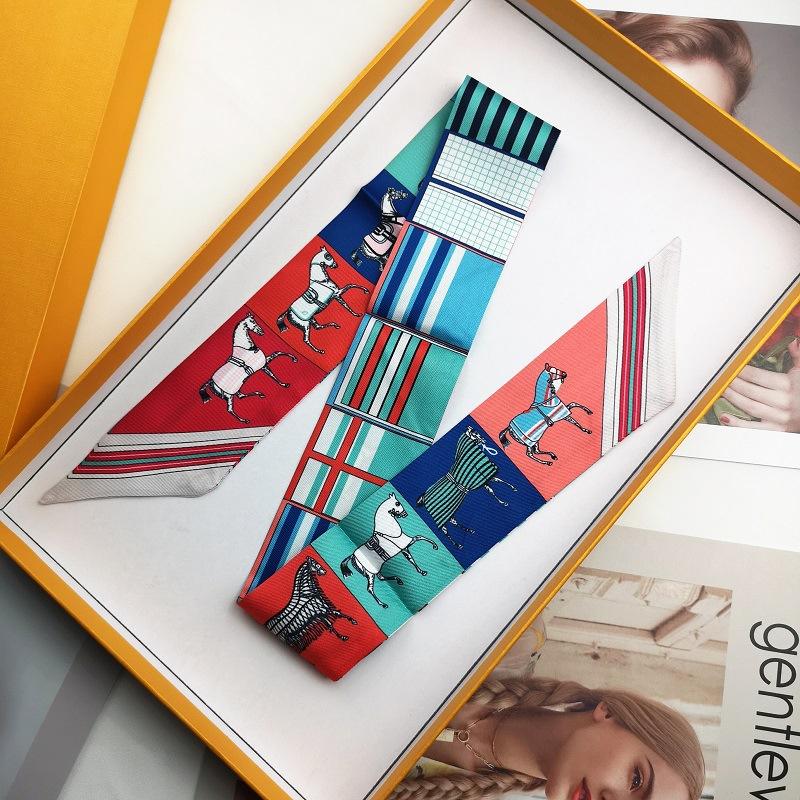 Fashion Multifunction Silk Scarf for Women  Hair Ribbons Headbands Bandana Female Bag Wrist Wrap Neckerchief Foulard Neck Ties