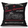 18" Black Vintage Motorcycle Club Poster Sofa Throw Pillow Cool Retro Motor Bike Cushion Home Decoration Rectangle Car Pillows