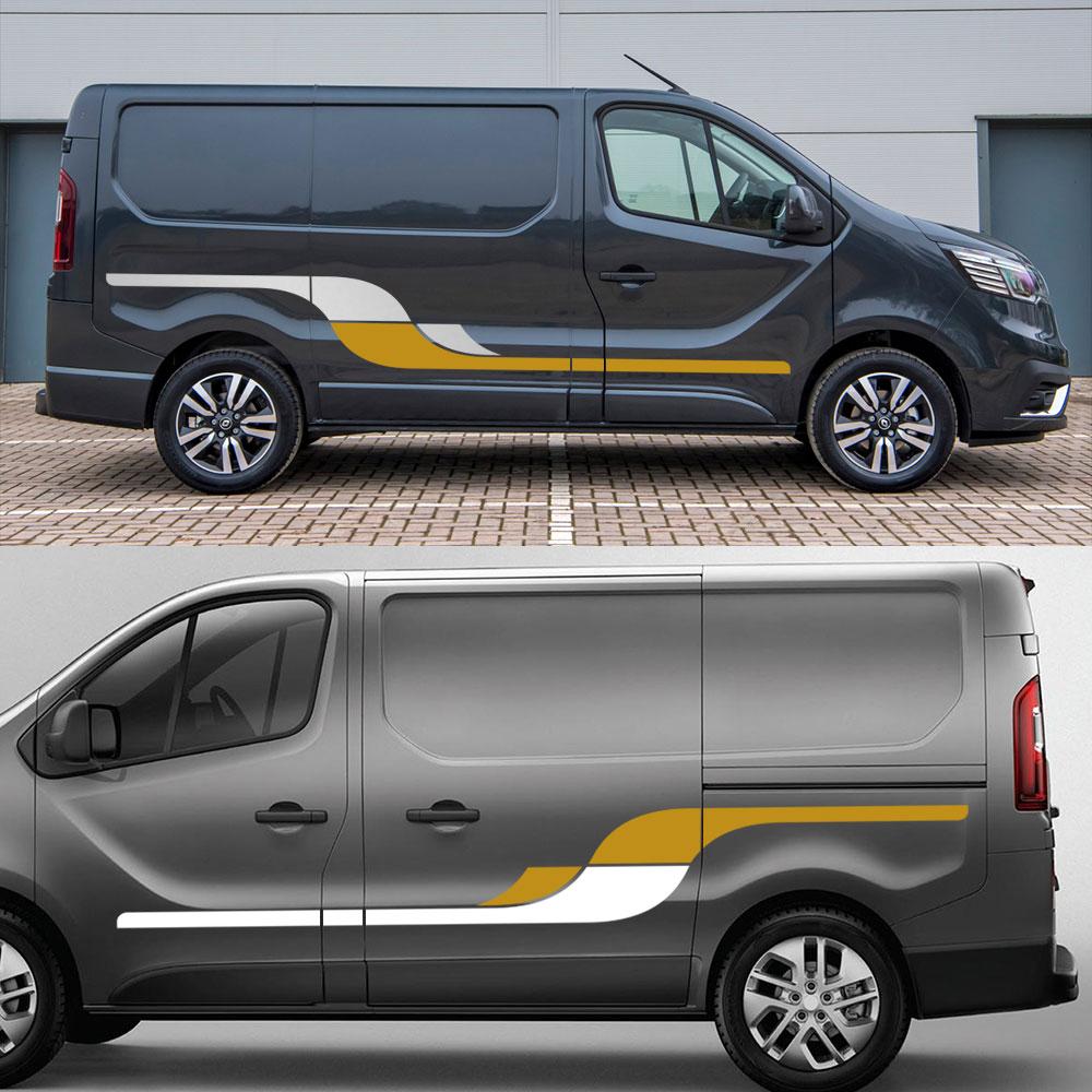Наклейки в полоску на дверь автомобиля, графические наклейки для Renault Trafic 2 3 MK3 MK2 Camper Day Van MOTORHOME, виниловые наклейки для тюнинга