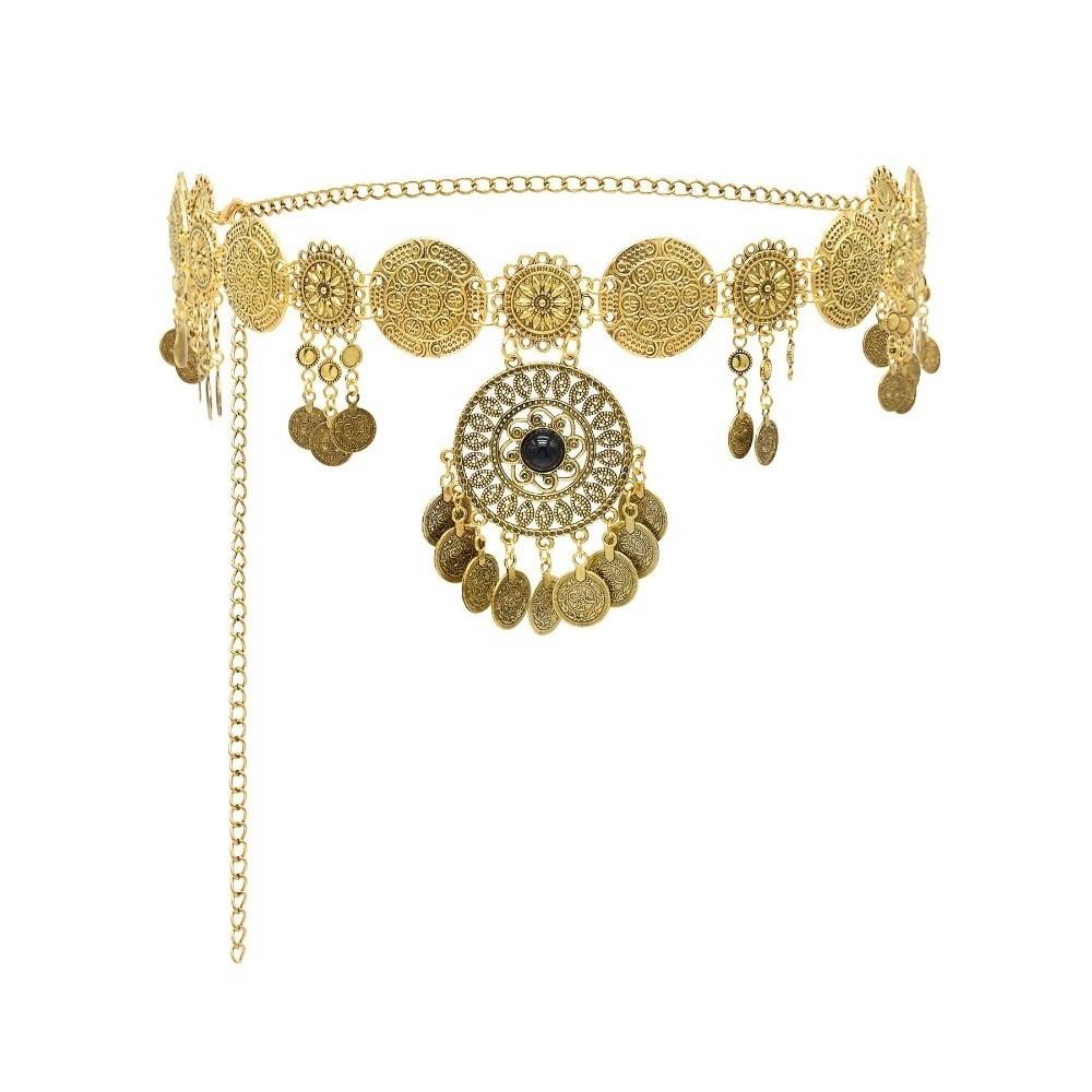Pendant Tassel Belly Chain Metal Body Chain Fashion Ethnic Style Belt  Girls