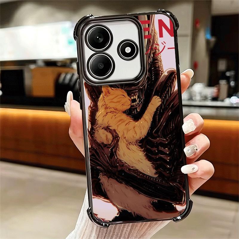 Крутой чехол для телефона с покрытием A-Alien X-Xenomorph для Xiaomi Redmi Note 14 15 Pro Plus 13 12 11 11S 11T 10 9S 9 5G, противоударный с подушкой безопасности C