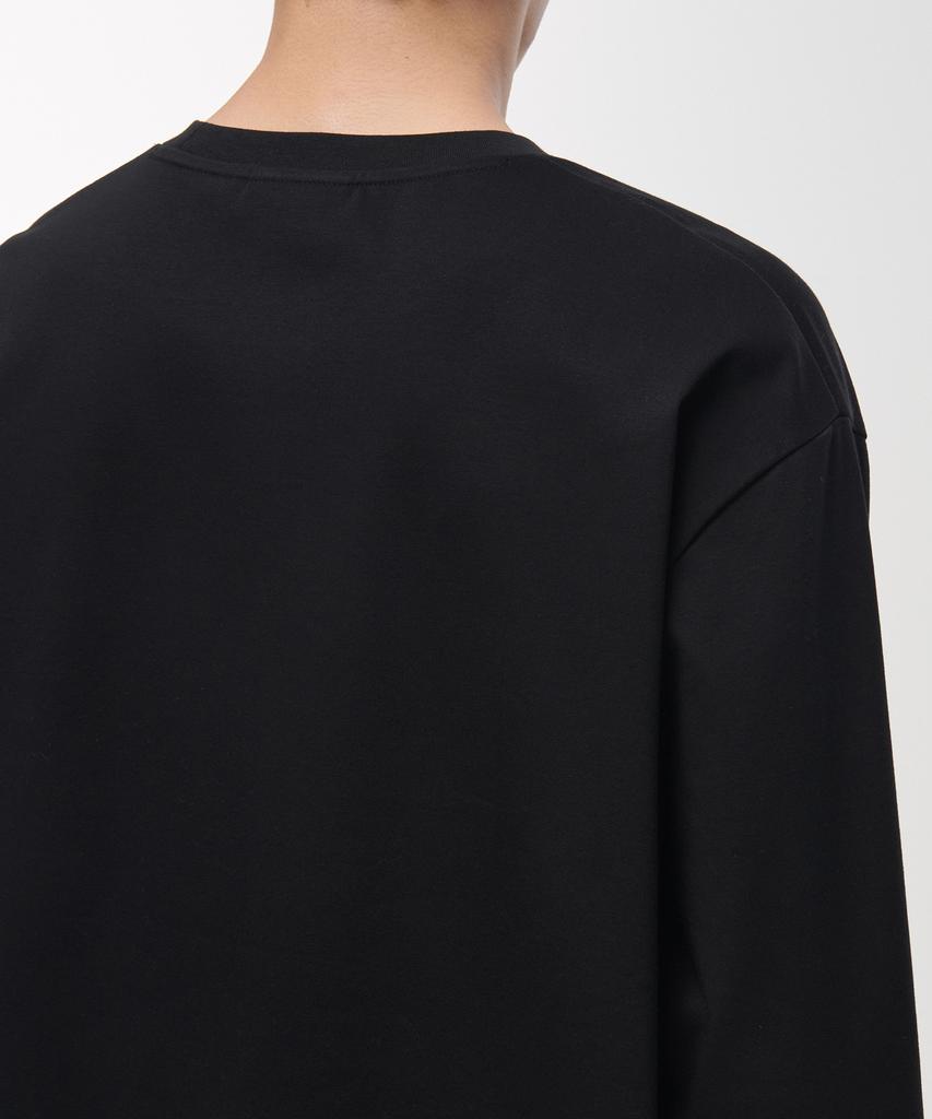 MUSINSA STANDARD Silket Relaxed Crew Neck Long Sleeve T-Shirt [Black]