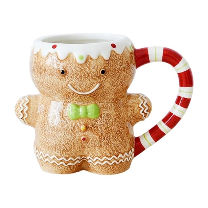 Holiday Coffee Cup with Smooth Exterior and Relief Pattern for Tea Service, Milk Sipping and Winter Table Display