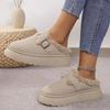 Fashion New 2025 Autumn Winter Toe Wrap Warm Cotton Slippers Thick Sole Platform Slides Women Fur Suede Outdoor Walk Garden Shoe