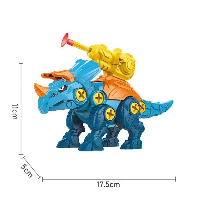 Children's Dinosaur 3D Puzzle Toys Press To Fire Bullets DIY Detachable Assembly Screw Toys