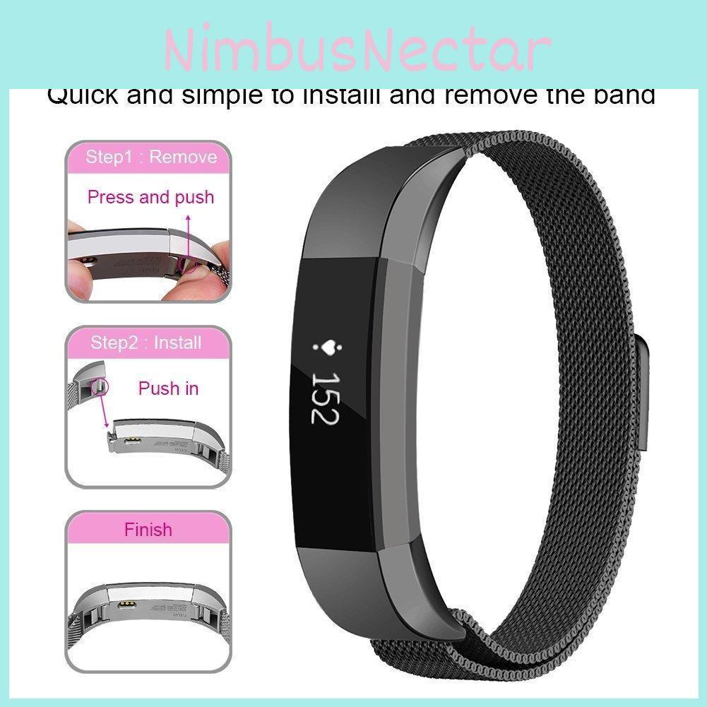 Элегантный металлический сетчатый миланский ремешок для Fitbit Alta, магнитный ремешок из нержавеющей стали