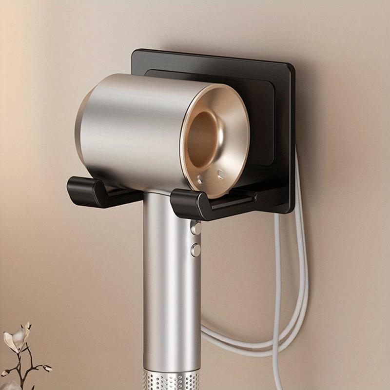 Aluminum Hair Dryer Holder Wall Mounted Self Adhesive No Drill Hairdryer Rack for Dyson Punch Free Bathroom Storage Organizer
