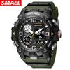 Часы SMAEL, мужские тактические цифровые часы, многофункциональные водонепроницаемые светящиеся в темноте уличные студенческие электронные часы