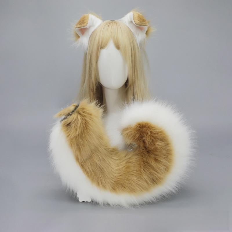 1Pcs Furry Anime Dog Ear Headband Tail Set Cute Cosplay Dress Up Accessories for Comic-Con Roleplay Events