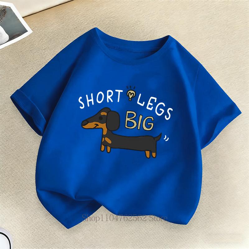 Short Legs Dog Graphic Print Children TShirt Summer Fashion Casual Boys Girls Colorful Kids ONeck Short Sleeve Tops TShirts