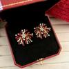 New Year's red zircon fireworks stud earrings women's ear clips 1111 new popular earrings unique niche beautiful earrings