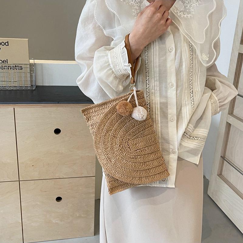 Повседневная женская сумка-конверт, женская модная сумка через плечо, пляжная соломенная плетеная сумка-мессенджер, женская дорожная сумка-тоут