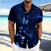 2026Men's spring new short-sleeved shirt natural butterfly high-definition 3D printed shirt Hawaiian outdoor party clothes men's