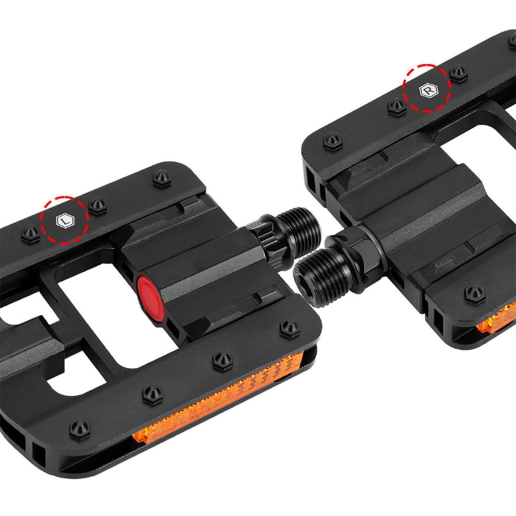 Складные велосипедные педали со светоотражающими полосками Широкие плоские складные велосипедные педали Складные велосипедные педали из алюминиевого сплава