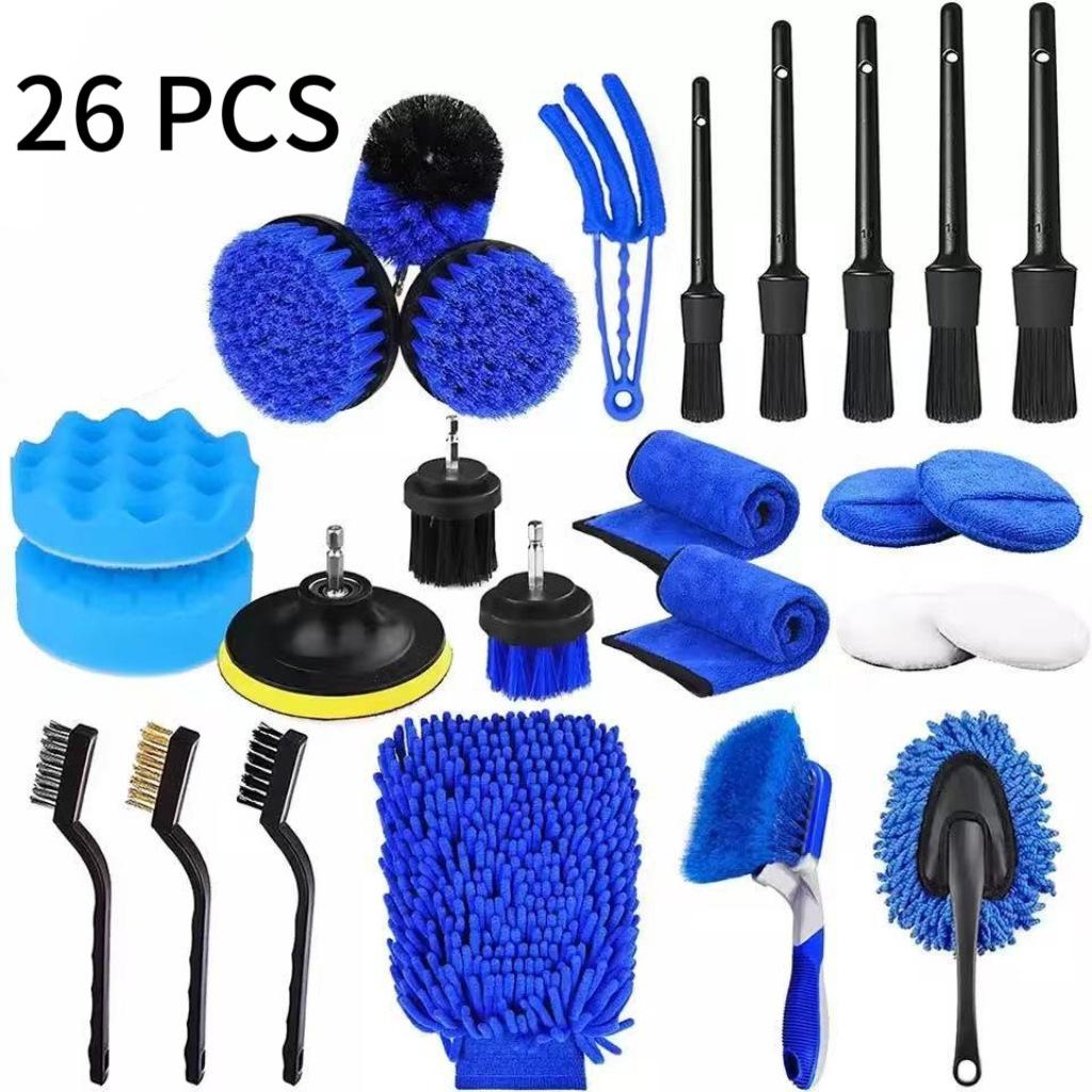 Electric Drill Car Cleaning Brush Set - Wheel Hub & Polishing Disc Brushes