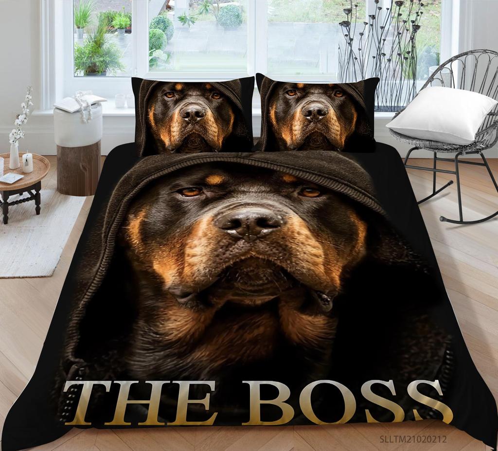 3D комплект постельного белья для собак, пуховый пододеяльник, 2/3 шт. AU180 * 210, полноразмерная односпальная двуспальная кровать, мягкая молния, полиэстер, домашний текстиль