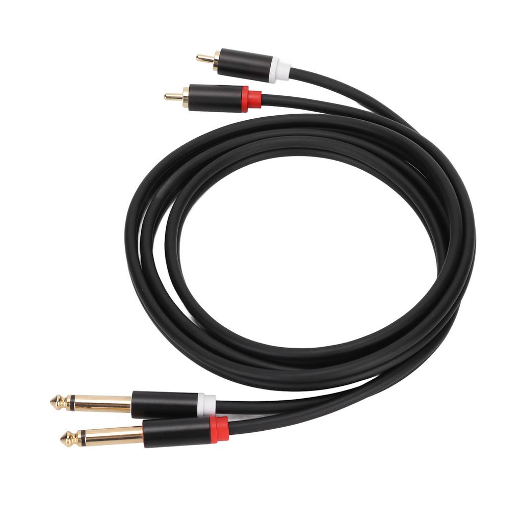 1 4in Dual RCA To Dual TS Cable 4.9ft 6.35mm 2 RCA Port To 2 TS Port Cable Stereo Interconnect Cord
