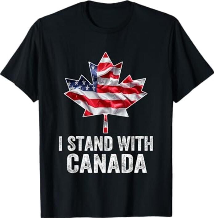 I Stand With Canada America Canadian USA Flag T-Shirt Unisex T-Shirt