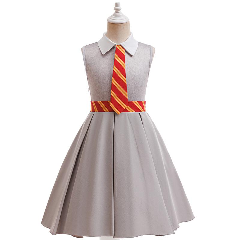 Halloween Movie Cosplay Costume Girls Striped Top + Cape Casual Suit Carnival Halloween Birthday Magic School Dress