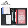 Travel Document Holder Passport Cover Genuine Leather with Rfid Multi-functional Leather Certificate Storage Passport Book Possport Large Capacity