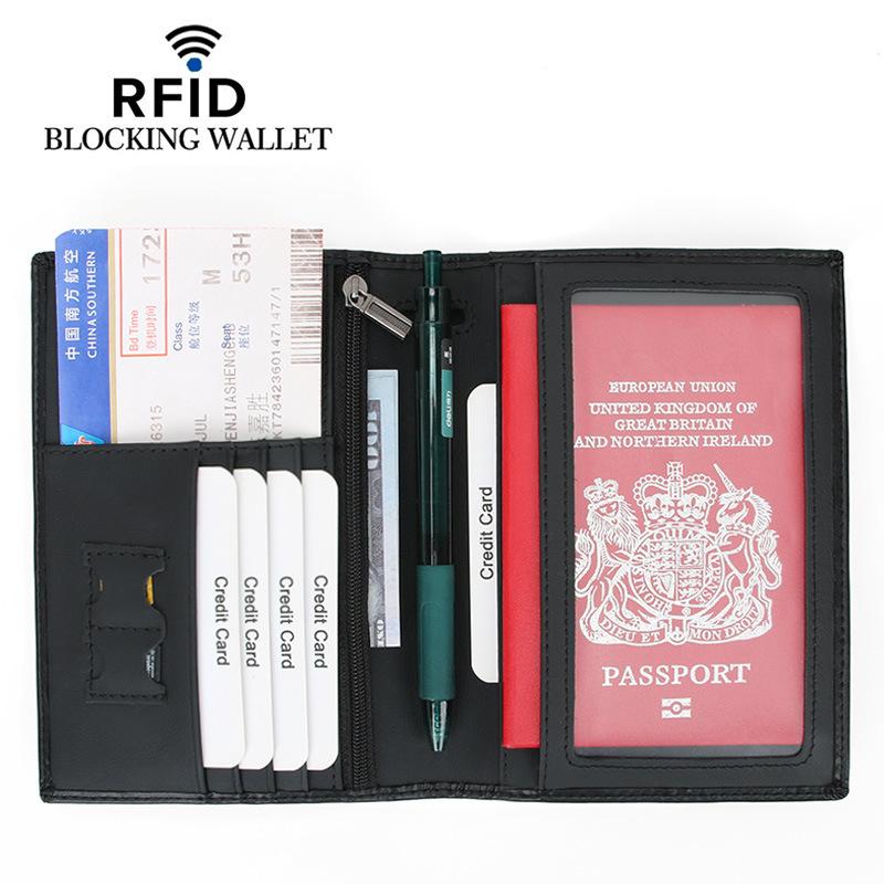 Держатель для проездных документов Обложка для паспорта из натуральной кожи с Rfid Многофункциональное кожаное хранилище для сертификатов Паспортная книжка Possport большой емкости