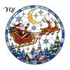 Sun Catcher Window Decal Christmas Santa Sleigh Suncatcher Cling, Stained Glass Style Static Sunlight Reflective Sticker Sticker, Rainbow Film