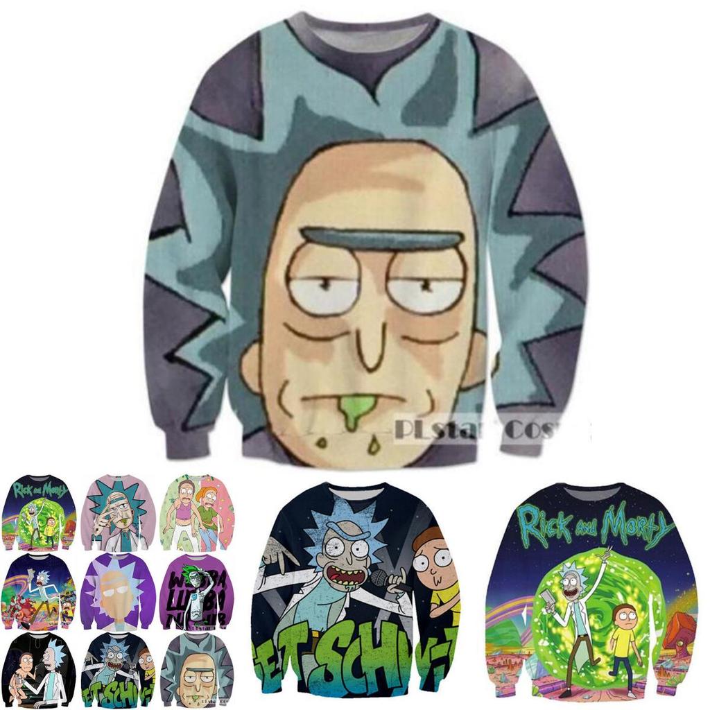 And Womensmens Rick Morty Funny 3d Print Casual Sweatshirt Hoodies Top Pullover