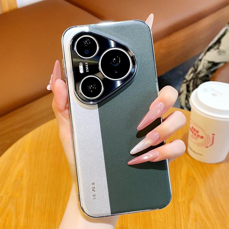 Двухцветный чехол для телефона HuaWei Pura 90 Pro Max 80 Ultra Pro с гальванической рамкой и жесткой задней крышкой из ПК