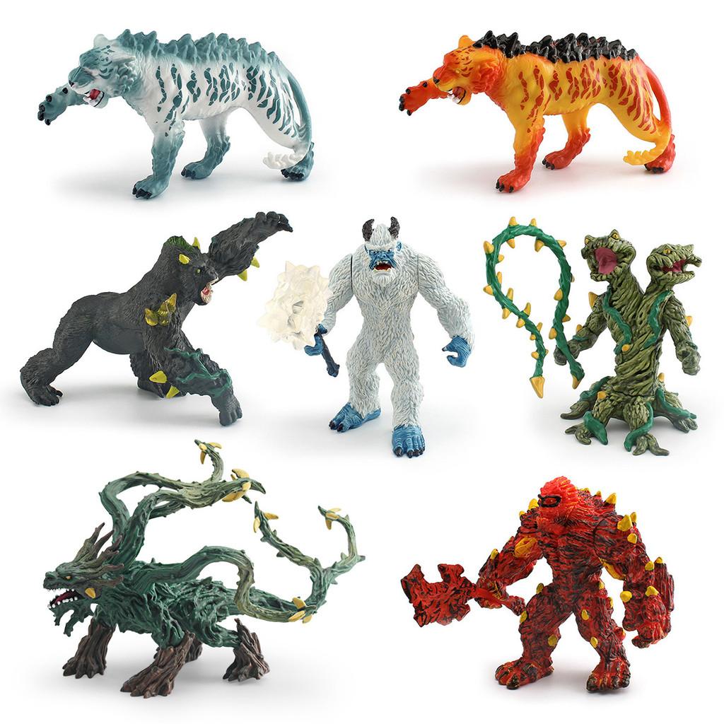 Mythical Creature Pvc Model Large Gorilla Beast With Lava And Ice Crystal Features For Collectors