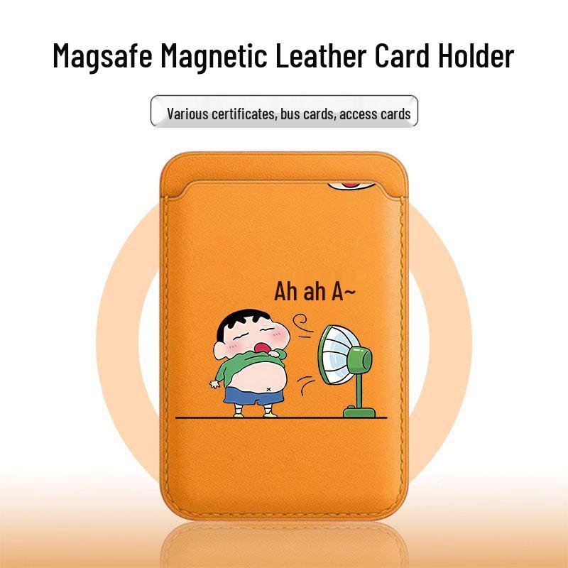 Чехол для телефона Crayon Shin-chan с держателем для карт из кожи MAGsafe