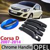 Черная карбоновая накладка на ручку двери для Opel Corsa D 2007~2014 Vauxhall 2011 2012 2013 Автомобильные аксессуары Наклейки Набор отделки Хром