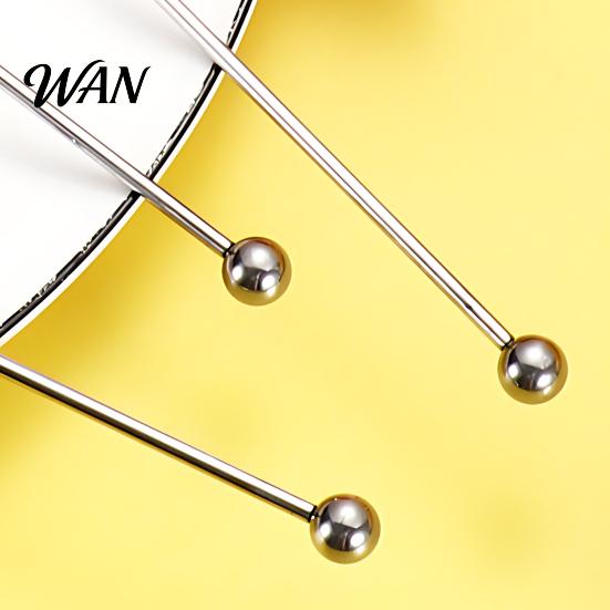Cartoon Fruit Stirrer Cocktail Stir Stick, Stainless Steel Mixing with Durian Pineapple Strawberry Watermelon Rubber Top Decor, Drink for Bar Milk Tea