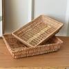 Serving Basket 35x25x7cm Multifunctional Stackable Woven Serving Tray for Bread Candies Biscuits Fruits