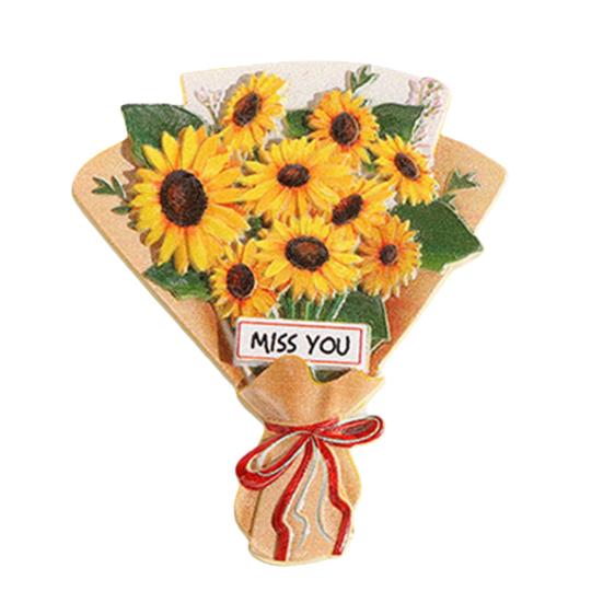 Simulated Bouquet Refrigerator Magnet Resin Flower Fridge Magnet Home Office Kitchen Cabinet Locker Whiteboard Decoration