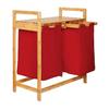Корзина для белья - Lumaland - 73 x 64 x 33 см - 2 съемных кармана - Красный - Бамбук