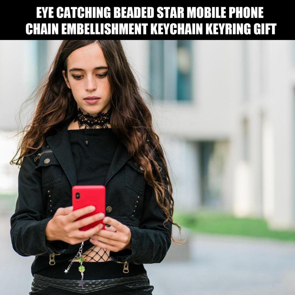 Привлекательный брелок для мобильного телефона, шнурок с бусинами, украшение в виде звезды, брелок для ключей, аксессуар для сумки для любителей моды