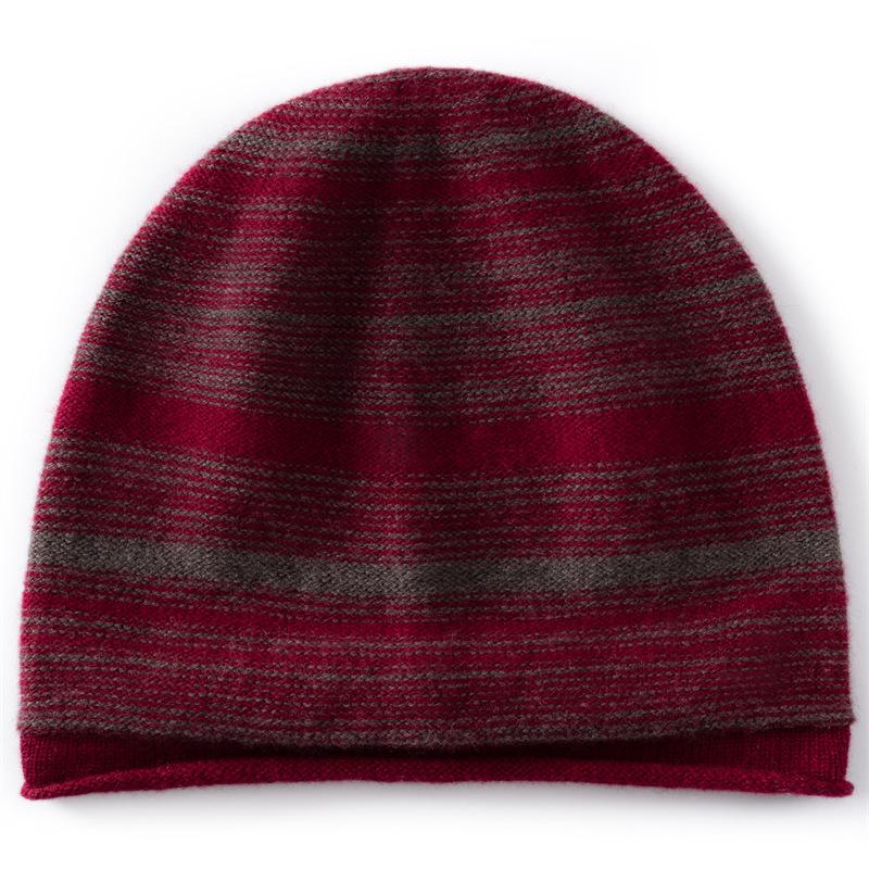 Autumn and winter literary elegance loose cashmere stacking hat women's warm knitted wool hat show face small cold hat