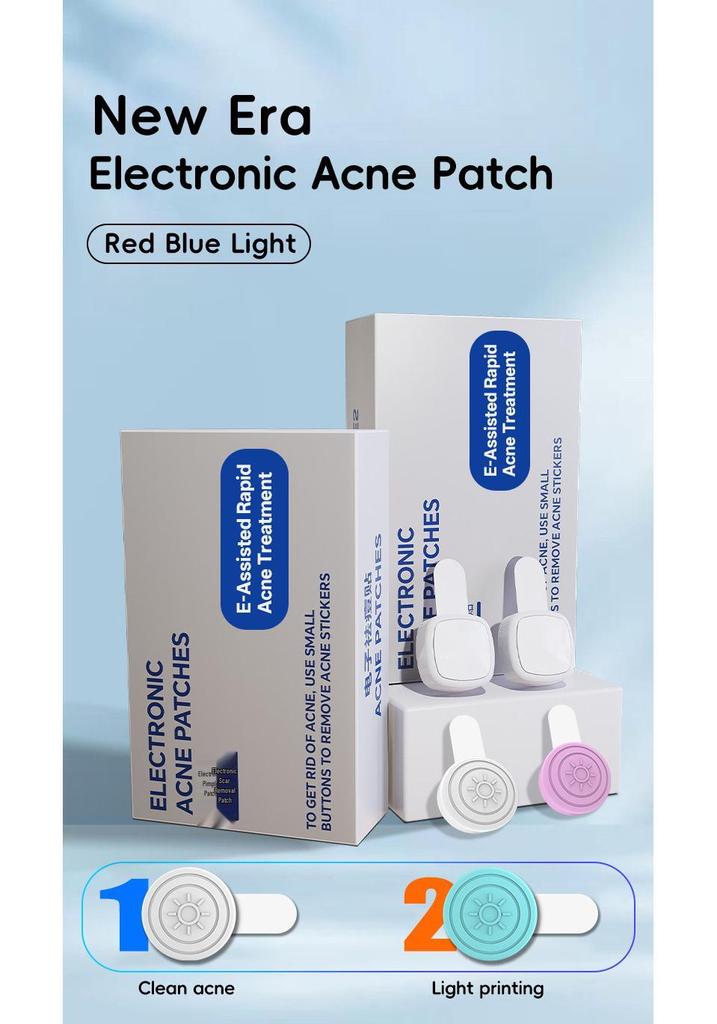 Portable Electronic Pimple Patch with Red/Blue Light Therapy for Rapid Acne Shrinking and Scar Fading
