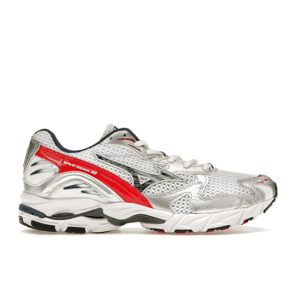 Mizuno Wave Rider 10 OG Pack - Красный риск Унисекс Кроссовки Белый Сигнальный-синий D1GA210408